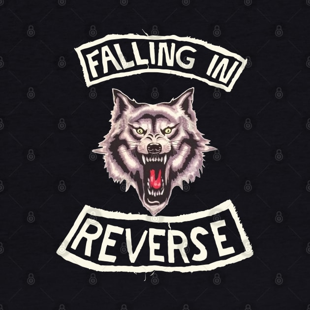 wolf scare retro vintage falling in reverse tour text white black shirt gift fans logo text by LolitaGad